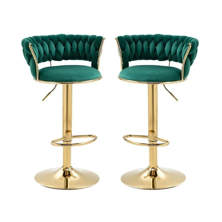 SERENITà Green Velvet Seat Kitchen Breakfast Bar Stools