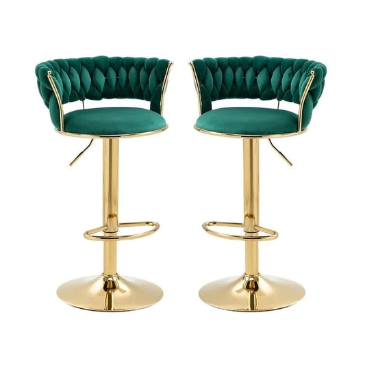 SERENITà Green Velvet Seat Kitchen Breakfast Bar Stools
