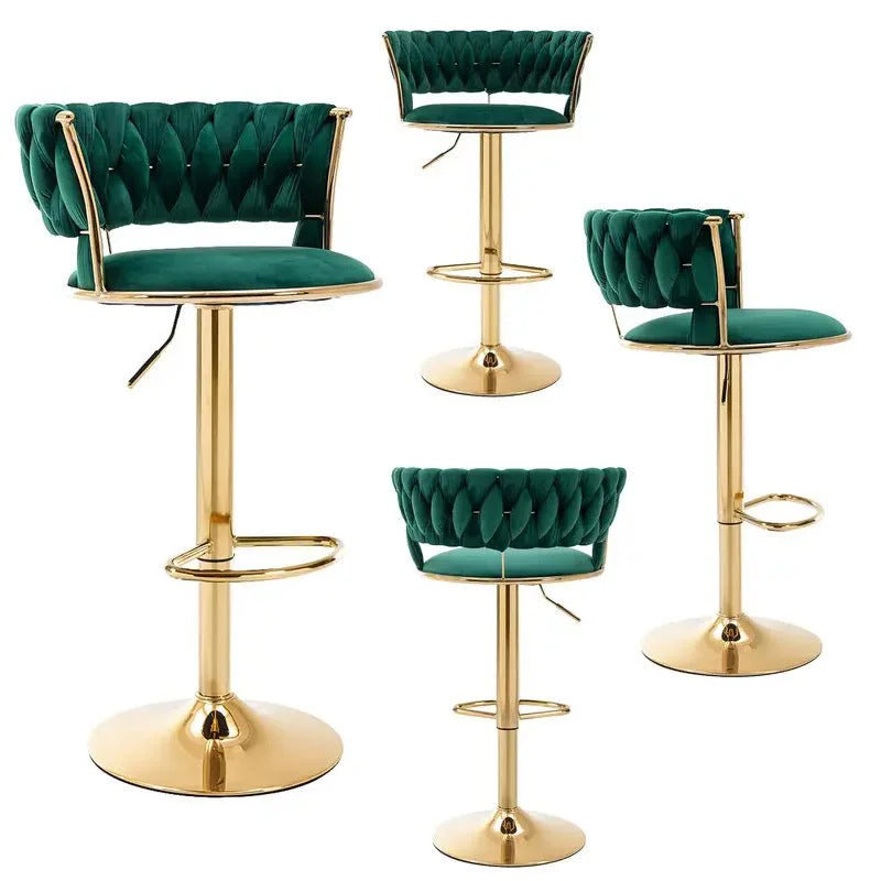SERENITà Green Velvet Seat Kitchen Breakfast Bar Stools
