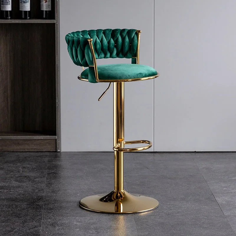 SERENITà Green Velvet Seat Kitchen Breakfast Bar Stools