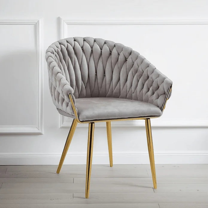 SERENITà Grey Modern Velvet Dining Chairs Upholstered