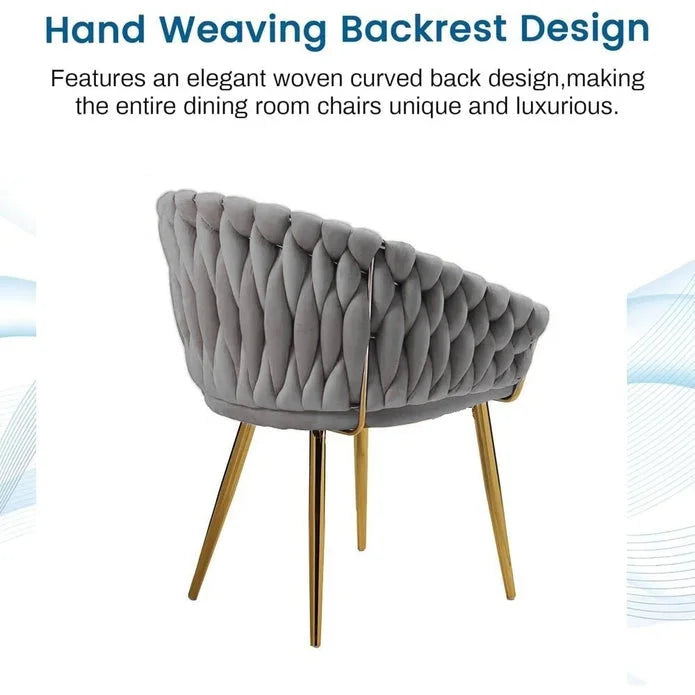 SERENITà Grey Modern Velvet Dining Chairs Upholstered