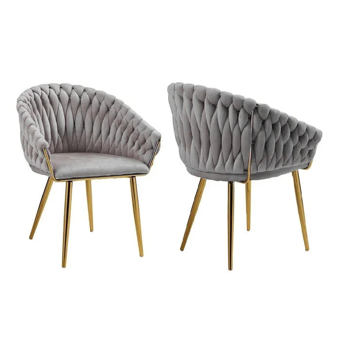 SERENITà Grey Modern Velvet Dining Chairs Upholstered