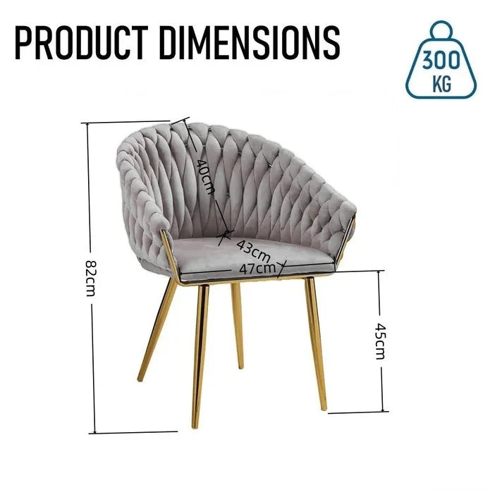 SERENITà Grey Modern Velvet Dining Chairs Upholstered