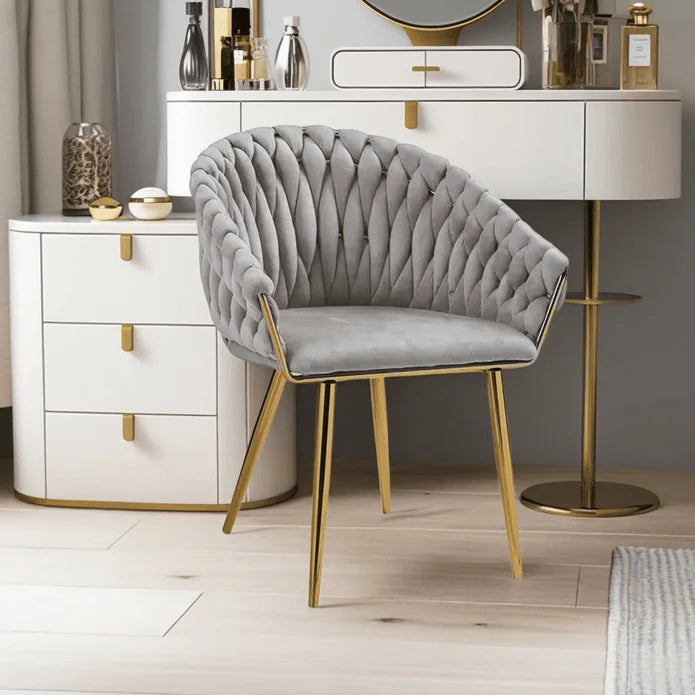 SERENITà Grey Modern Velvet Dining Chairs Upholstered