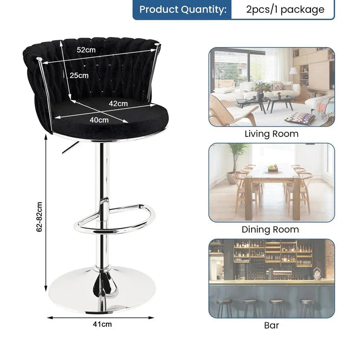 SERENITà Modern Silver Swivel Upholstered Velvet Adjustable