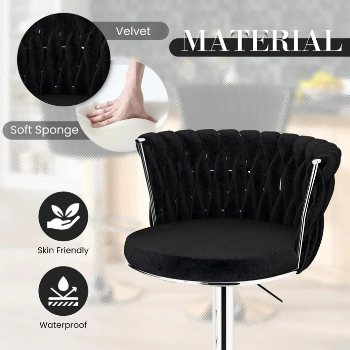 SERENITà Modern Silver Swivel Upholstered Velvet Adjustable