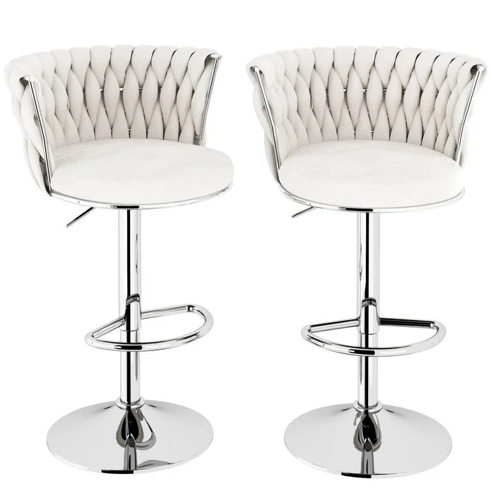 SERENITà Modern Silver Swivel Upholstered Velvet Adjustable