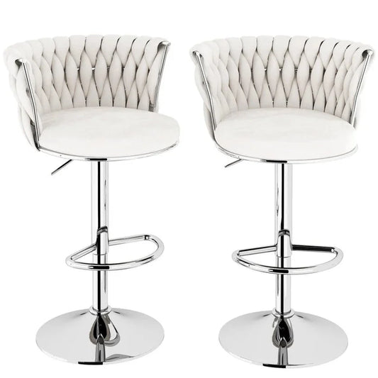 SERENITà Modern Silver Swivel Upholstered Velvet Adjustable