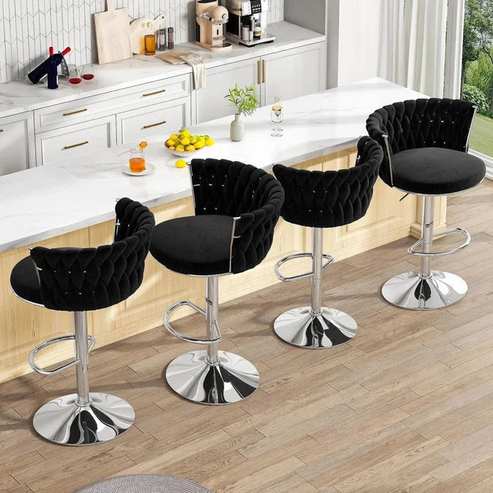 SERENITà Modern Silver Swivel Upholstered Velvet Adjustable
