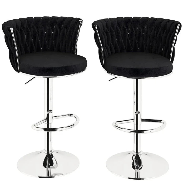 SERENITà Modern Silver Swivel Upholstered Velvet Adjustable