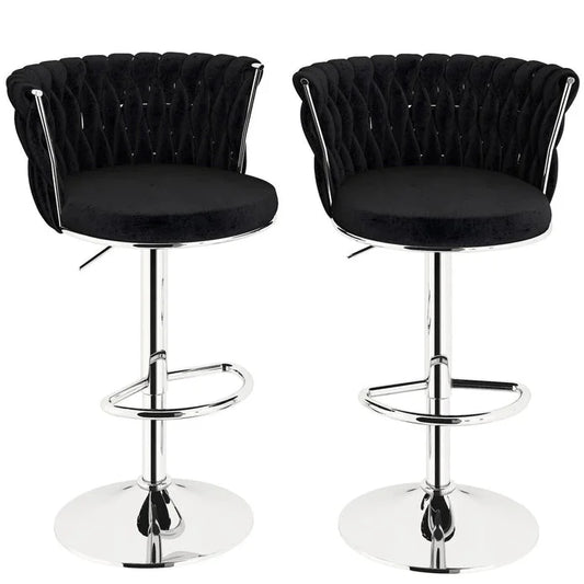 SERENITà Modern Silver Swivel Upholstered Velvet Adjustable