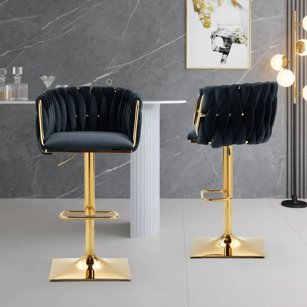SERENITà Modern Velvet Breakfast Bar Stools Swivel