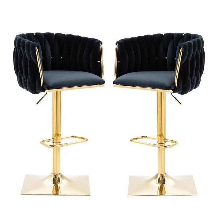 SERENITà Modern Velvet Breakfast Bar Stools Swivel