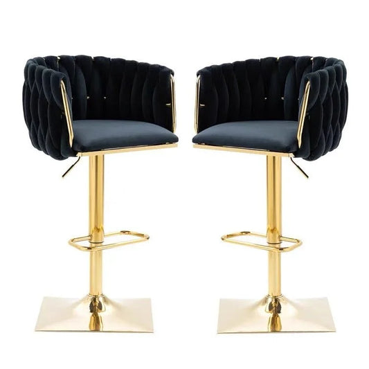 SERENITà Modern Velvet Breakfast Bar Stools Swivel