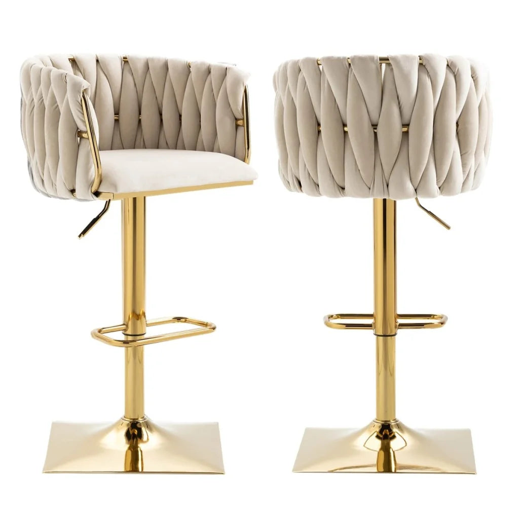 SERENITà Modern Velvet Breakfast Bar Stools Swivel