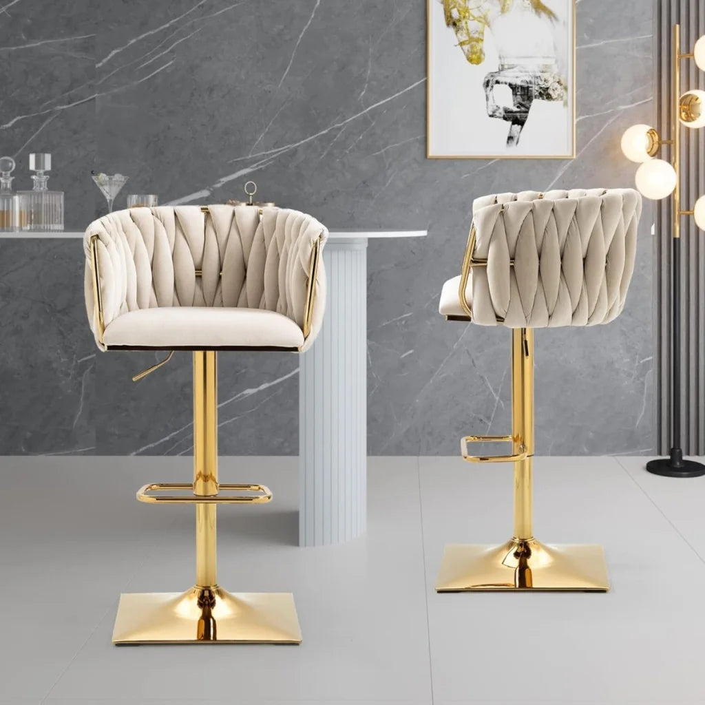 SERENITà Modern Velvet Breakfast Bar Stools Swivel