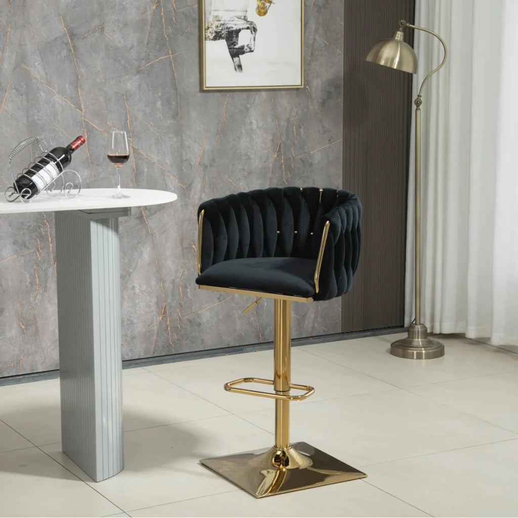 SERENITà Modern Velvet Breakfast Bar Stools Swivel