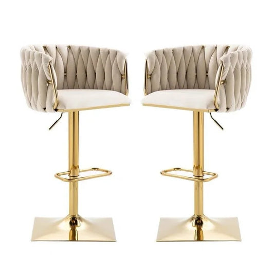 SERENITà Modern Velvet Breakfast Bar Stools Swivel