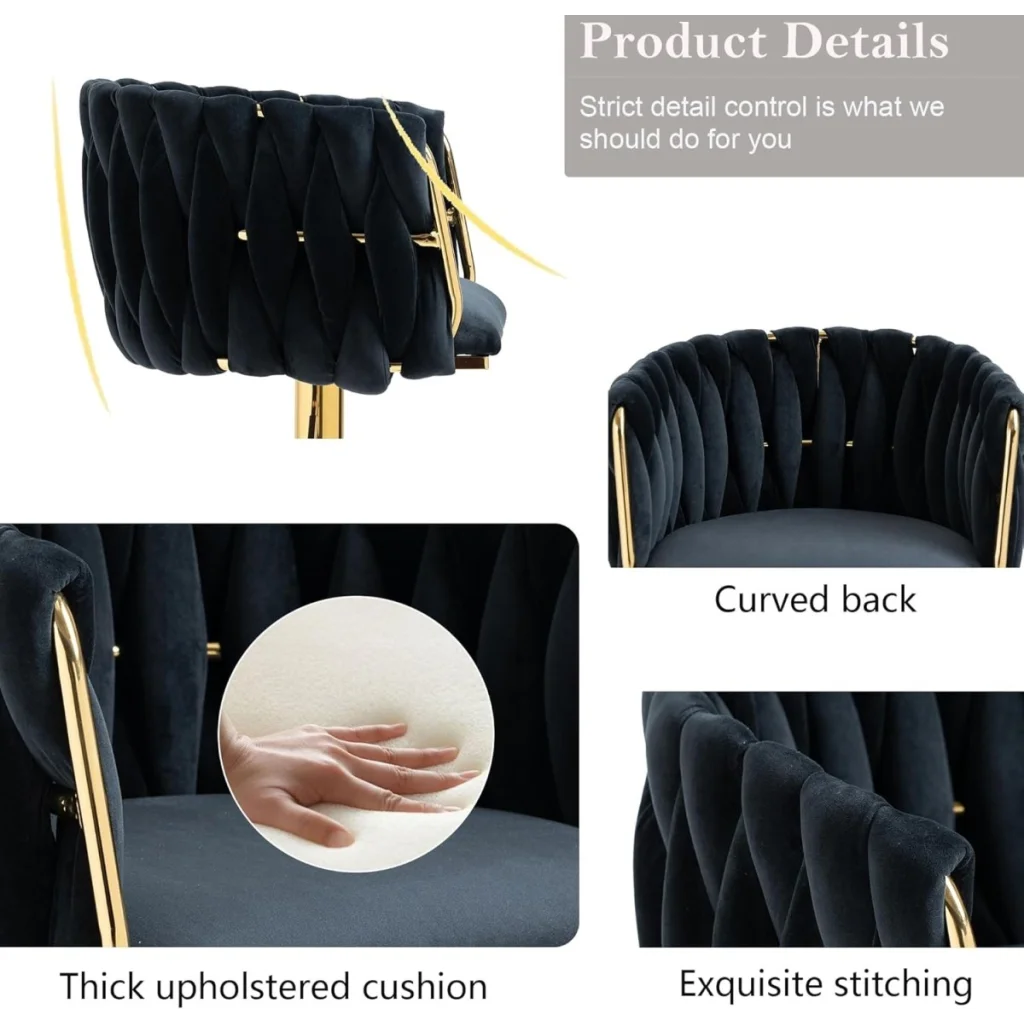 SERENITà Modern Velvet Breakfast Bar Stools Swivel