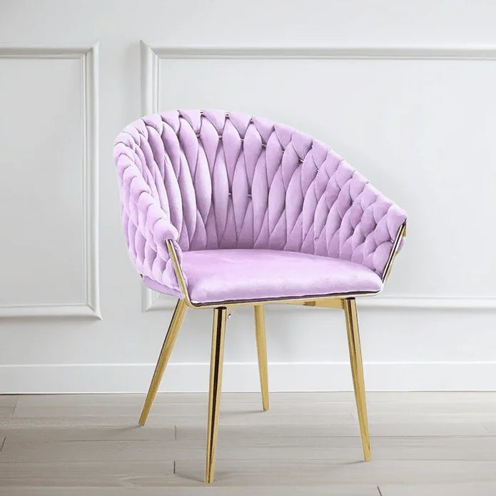 SERENITà Pink Modern Velvet Dining Chairs Upholstered