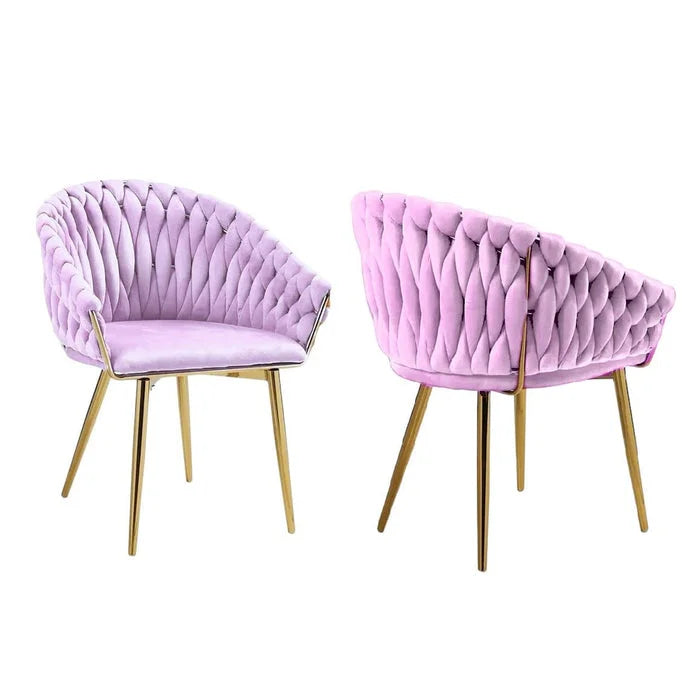 SERENITà Pink Modern Velvet Dining Chairs Upholstered