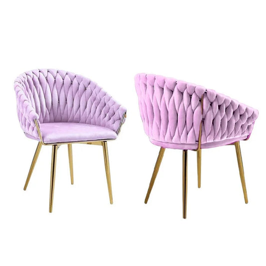 SERENITà Pink Modern Velvet Dining Chairs Upholstered