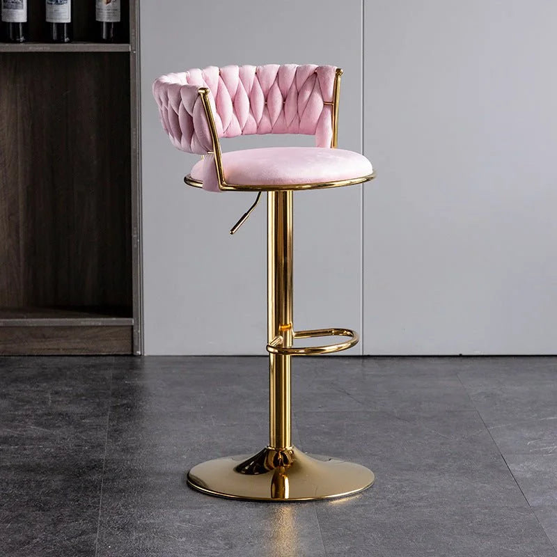 SERENITà Pink Velvet Seat Kitchen Breakfast Bar Stools