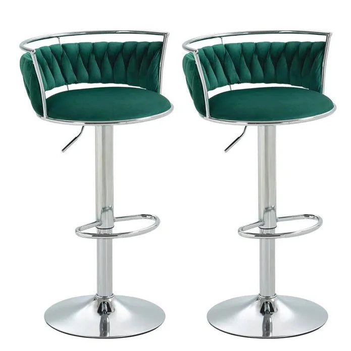SERENITà Silver Swivel Upholstered Velvet Adjustable Height