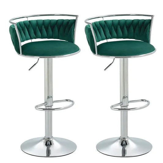 SERENITà Silver Swivel Upholstered Velvet Adjustable Height