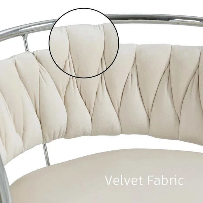 SERENITà Silver Swivel Upholstered Velvet Adjustable Height