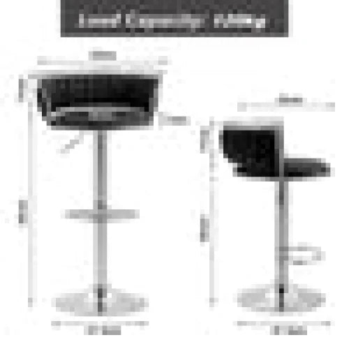 SERENITà Silver Swivel Upholstered Velvet Adjustable Height