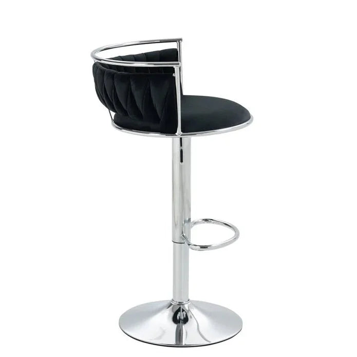 SERENITà Silver Swivel Upholstered Velvet Adjustable Height