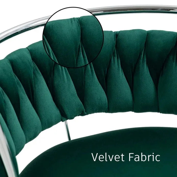 SERENITà Silver Swivel Upholstered Velvet Adjustable Height