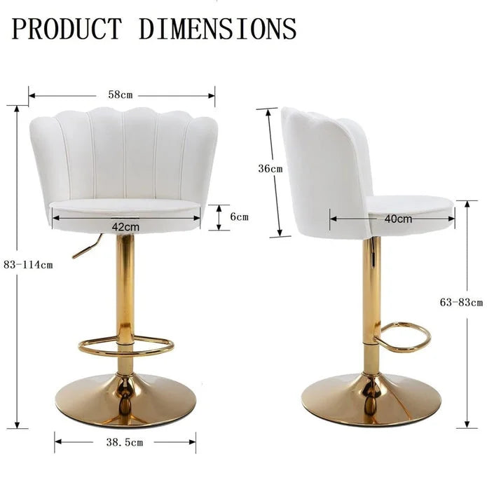 SERENITà Swivel Bar Stools Bar Height Set of 2 Adjustable