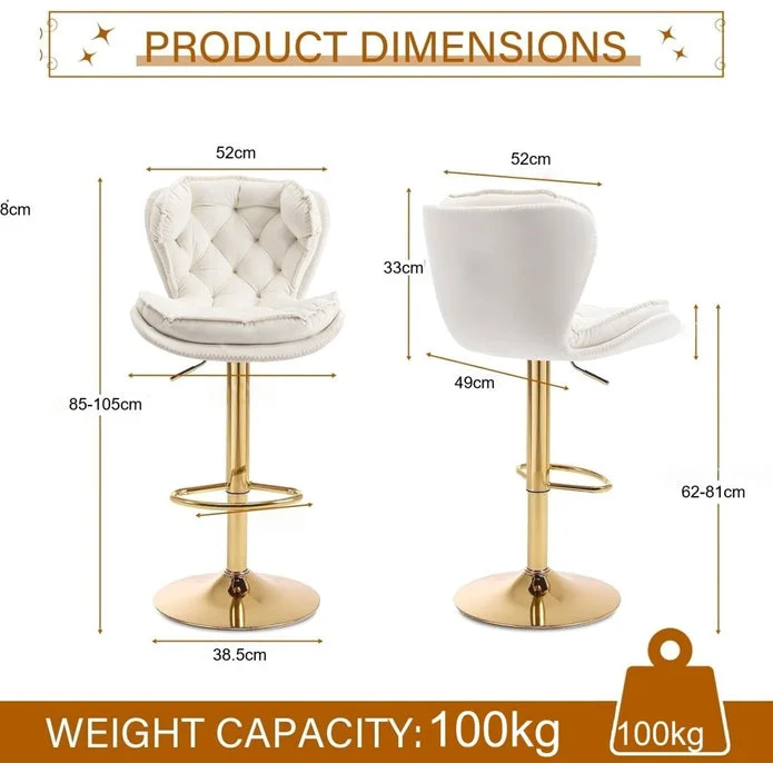 SERENITà Swivel Bar Stools Set of 2 Counter Height