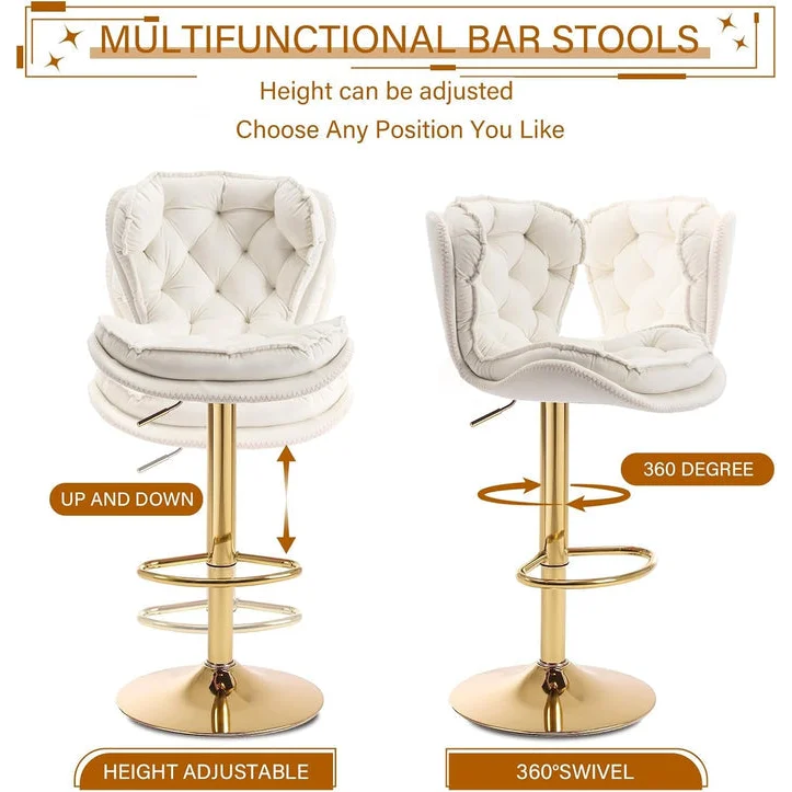 SERENITà Swivel Bar Stools Set of 2 Counter Height
