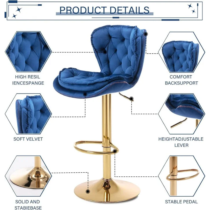 SERENITà Swivel Bar Stools Set of 2 Counter Height