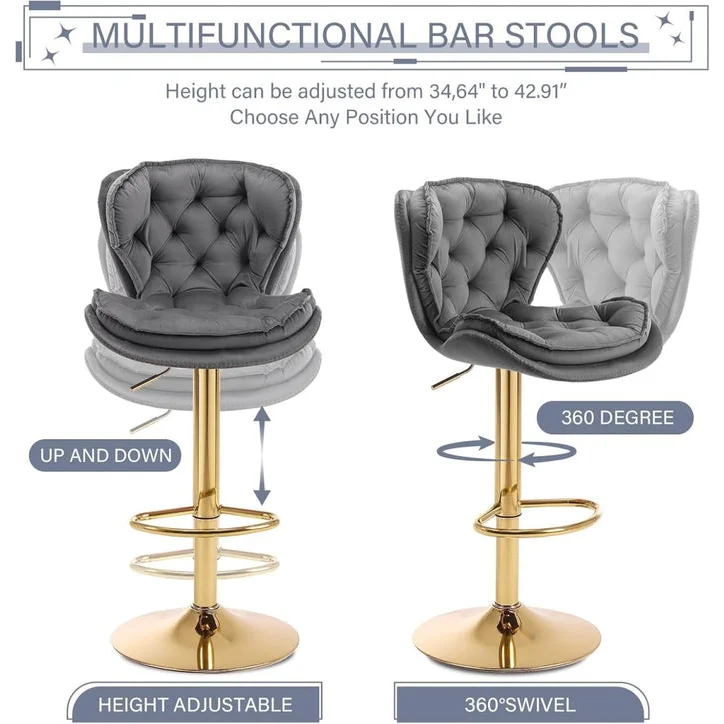 SERENITà Swivel Bar Stools Set of 2 Counter Height