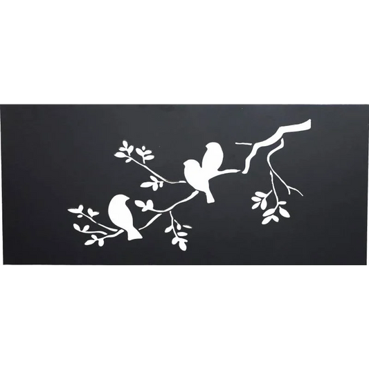 Set 2 Bird On Branch Metal Wall Art 90x40cm - Home & Garden