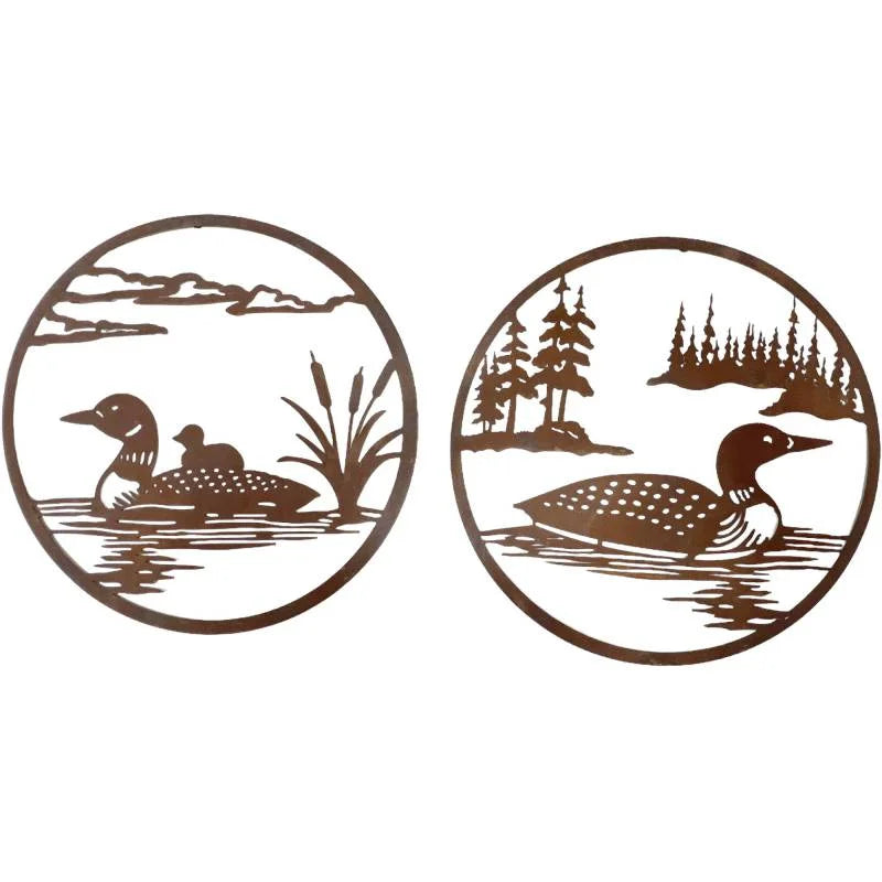 Set 2 By The Pond Duck Metal Wall Art Assorted 50cm - Home