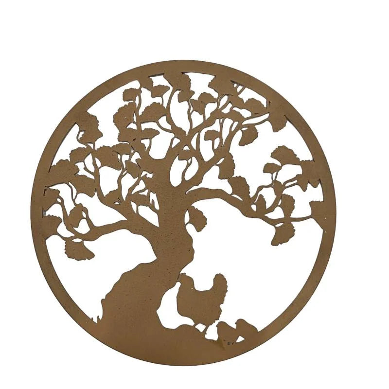Set 2 Farm By The Tree Metal Wall Art 40x40cm - Home &