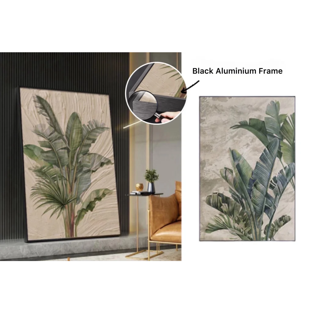 Set 2 Natural Green Leaf Wall Art Assort 100cm - Home &