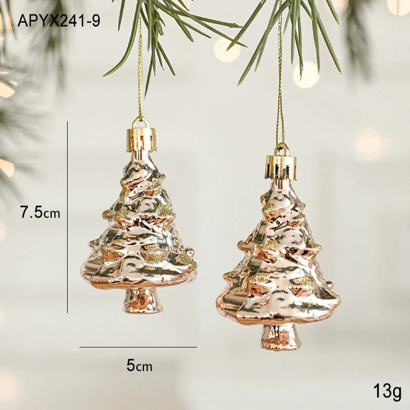 Set of 10 Christmas Ornaments -Gold & Rose Gold Holiday