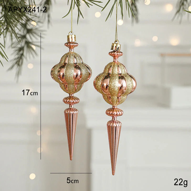 Set of 10 Christmas Ornaments -Gold & Rose Gold Holiday