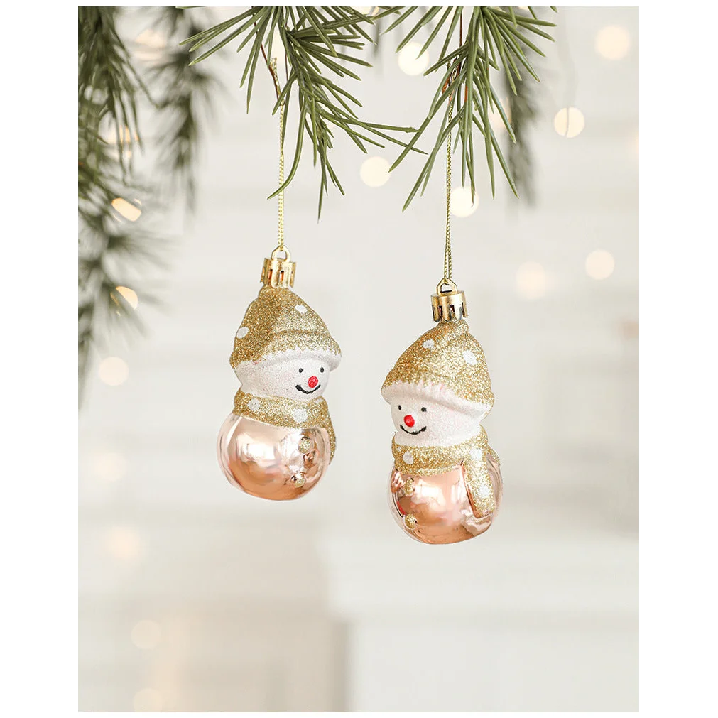 Set of 10 Christmas Ornaments -Gold & Rose Gold Holiday