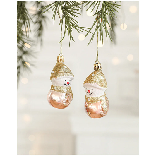 Set of 10 Christmas Ornaments -Gold & Rose Gold Holiday