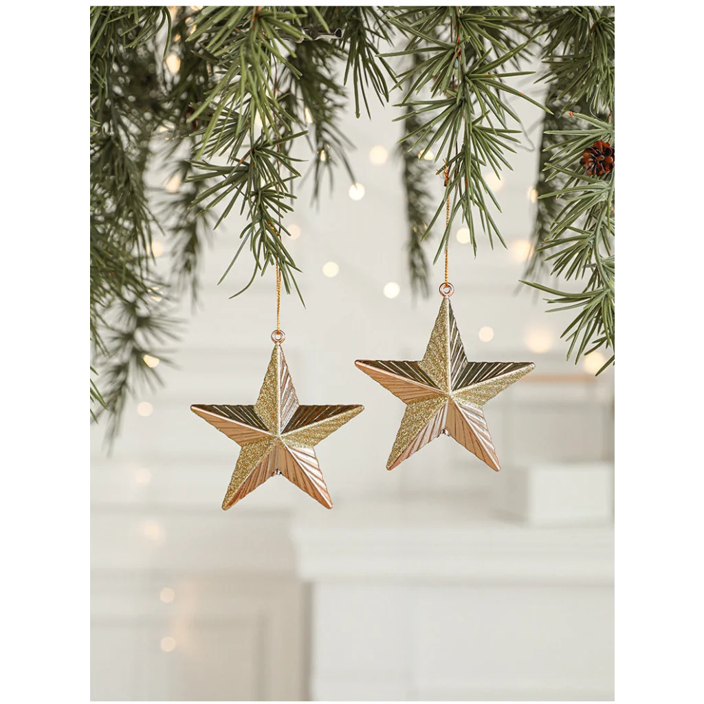 Set of 10 Christmas Ornaments -Gold & Rose Gold Holiday