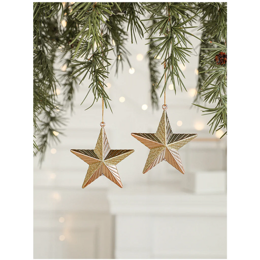 Set of 10 Christmas Ornaments -Gold & Rose Gold Holiday