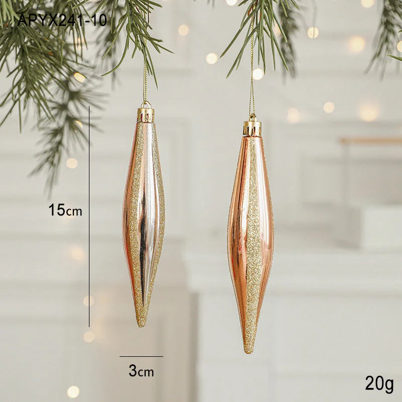 Set of 10 Christmas Ornaments -Gold & Rose Gold Holiday